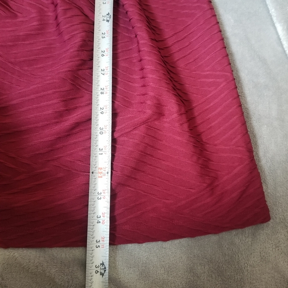 Enfocus Womens Vneck Dark Red Spandex Sz 6 Pullover Dress Knee Length Sleeveless - Picture 9 of 9